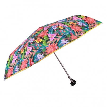 Parapluie Imprimé fleurs exotiques mini léger ouverture manuelle