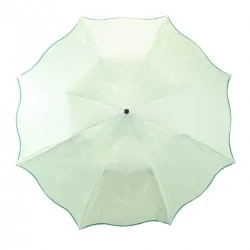 Ombrelle Pliante menthe à l'eau biais vert, forme vague