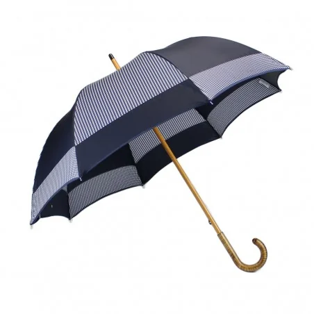 Navy blue and gingham half...