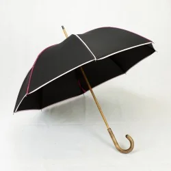 Parapluie Élégant noir et rose long
