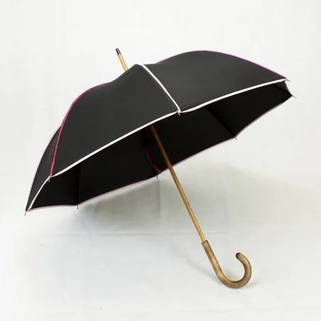 Parapluie Élégant noir et rose long
