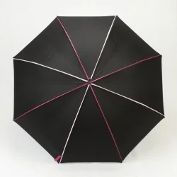 Parapluie Élégant noir et rose long