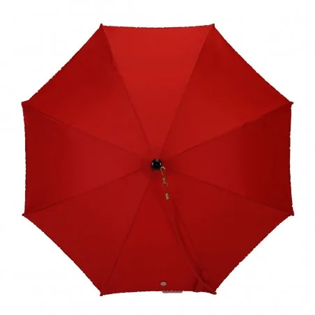 Children's umbrella, red with heart decoration, front view