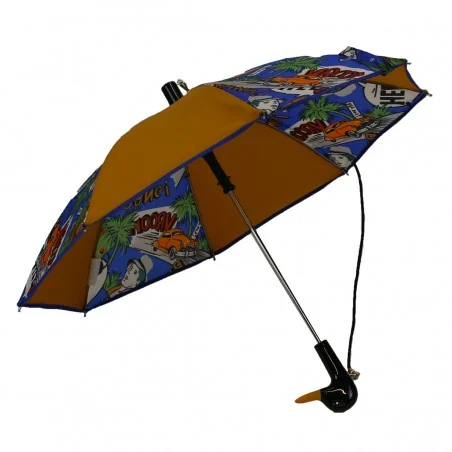 Children's umbrella in camel with California motif, open