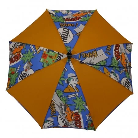 Children's umbrella in camel with California motif, front view