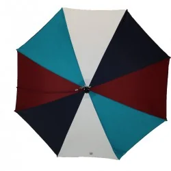 Kinderschirm blau, bordeauxrot und weiß, von vorne