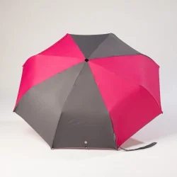 Mini-Regenschirm grau und rosa geöffnet