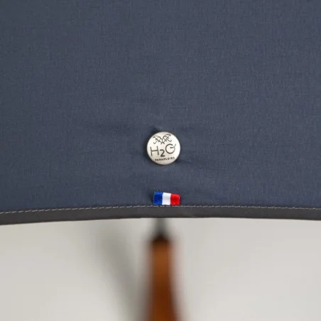 Navy blue folding umbrella detail