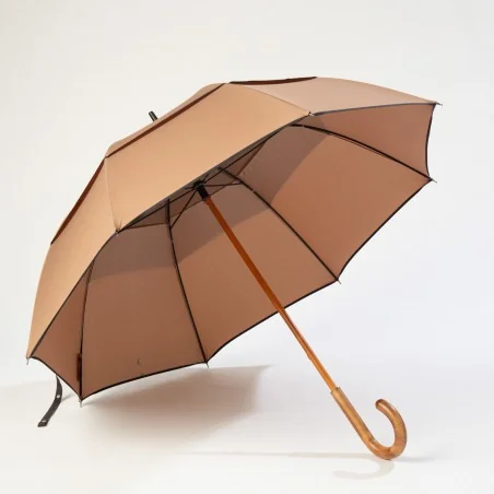 Windproof-Stockschirm Braun, vorne offen