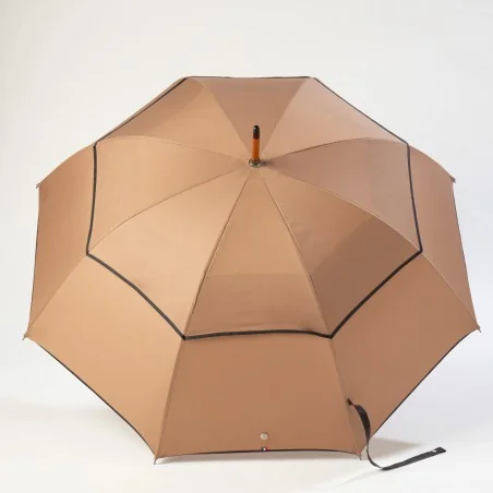Windproof-Stockschirm Braun, geöffnet