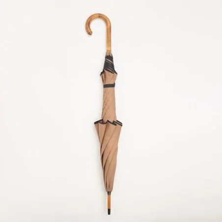 Windproof-Stockschirm Braun, geschlossen