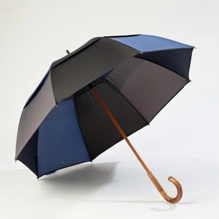 Windproof umbrella, blue, front opening