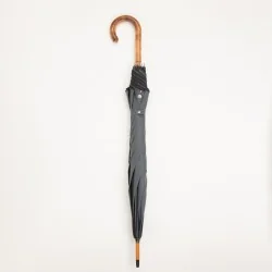 Stockschirm, grau mit schwarzer Einfassung, geschlossen