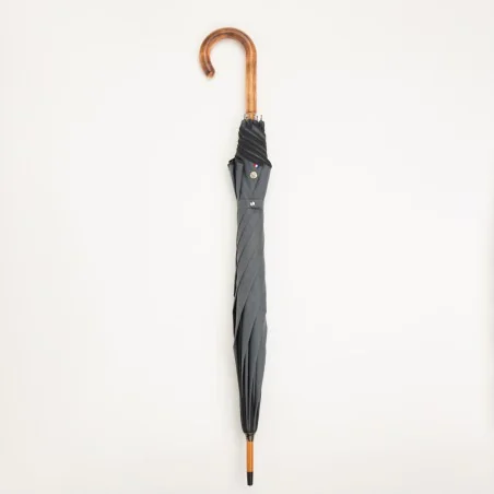 Stockschirm, grau mit schwarzer Einfassung, geschlossen