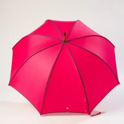 Stockschirm in Rosa und grauer Einfassung, offen