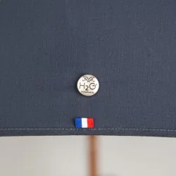 Stockschirm Marineblau mit deutscher Bortenverzierung, Detail