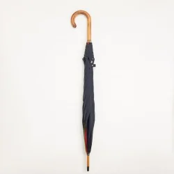 Stockschirm Marineblau mit deutscher Borte, geschlossen