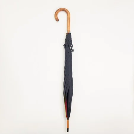 Stockschirm Marineblau mit deutscher Borte, geschlossen