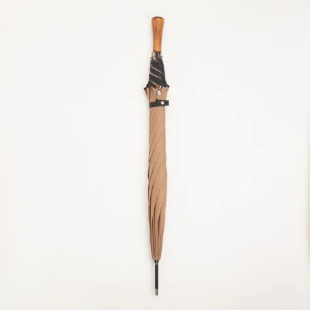 Automatischer Regenschirm, braun, geschlossen