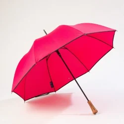 Automatik-Stockschirm in Rosa, von vorne geöffnet