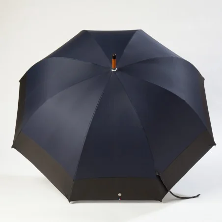 large navy blue umbrella, open