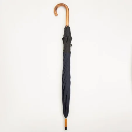 large navy blue umbrella, closed
