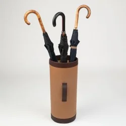 Umbrellas in the leather umbrella stand