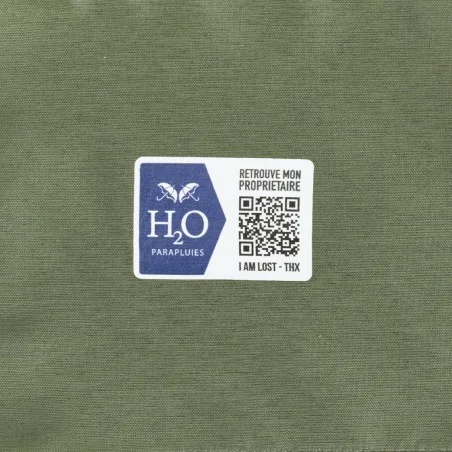 Taschenschirm in Khaki mit Punkten und Anti-Verlust-System