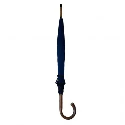 Solid-stick umbrella in Oxford Blue with Curved Handle, Closed