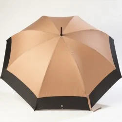 Brown golf umbrella, open
