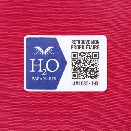 parapluie pliant gris et rose, avec système anti-perte