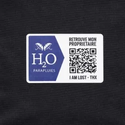 parapluie pliant noir et kaki avec système anti-perte