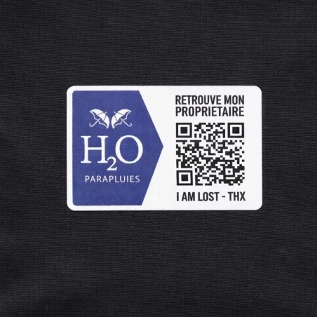 parapluie pliant noir et kaki avec système anti-perte