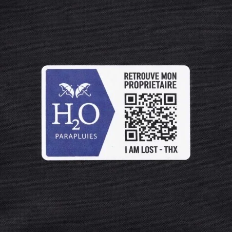 Black folding umbrella with anti-loss system