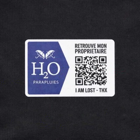 Parapluie anti retournement noir, avec système anti perte