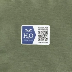 Blumiger Stockschirm mit khakifarbenem Streifen und Anti-Verlust-System