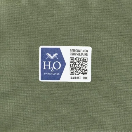 Blumiger Stockschirm mit khakifarbenem Streifen und Anti-Verlust-System