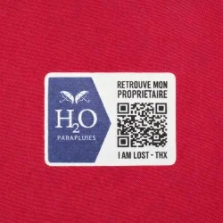 Pink walking umbrella with grey trim and anti-loss system