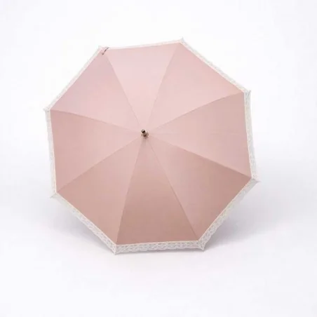 Pink lace UV-protective parasol, front view