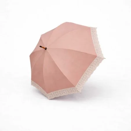 Rosa Sonnenschirm mit UV-Schutz und Spitze