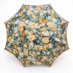 Baroque anti-UV parasol lined with mint fabric, front view