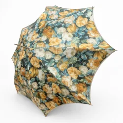 Baroque anti-UV parasol lined with mint fabric, side view
