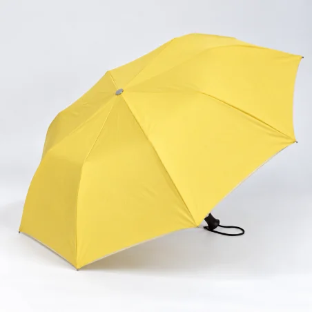 parapluie pliant jaune ouvert de coté