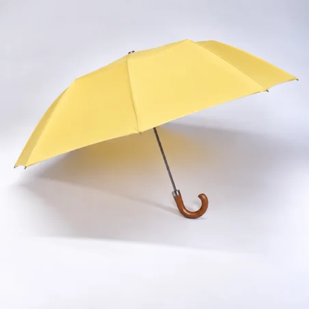 parapluie pliant jaune ouvert de face