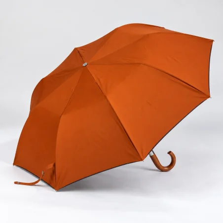 parapluie pliant terracotta ouvert de coté