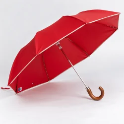 Parapluie Pliant Rouge biais Crème ouvert de face