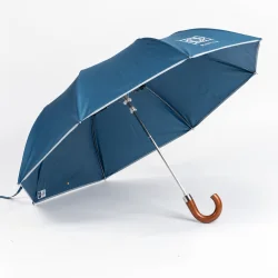 Parapluie Pliant Bleu Pétrole ouvert de coté