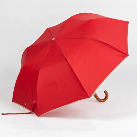 parapluie pliant rouge deauville ouvert de coté