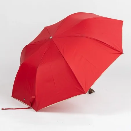 parapluie pliant rouge deauville ouvert de coté